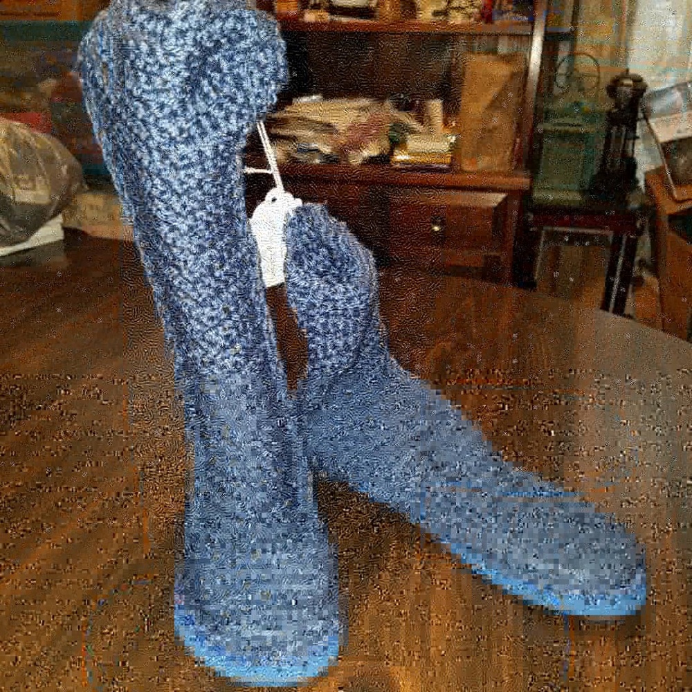 Hand crocheted mucklucs with flipflop bottoms